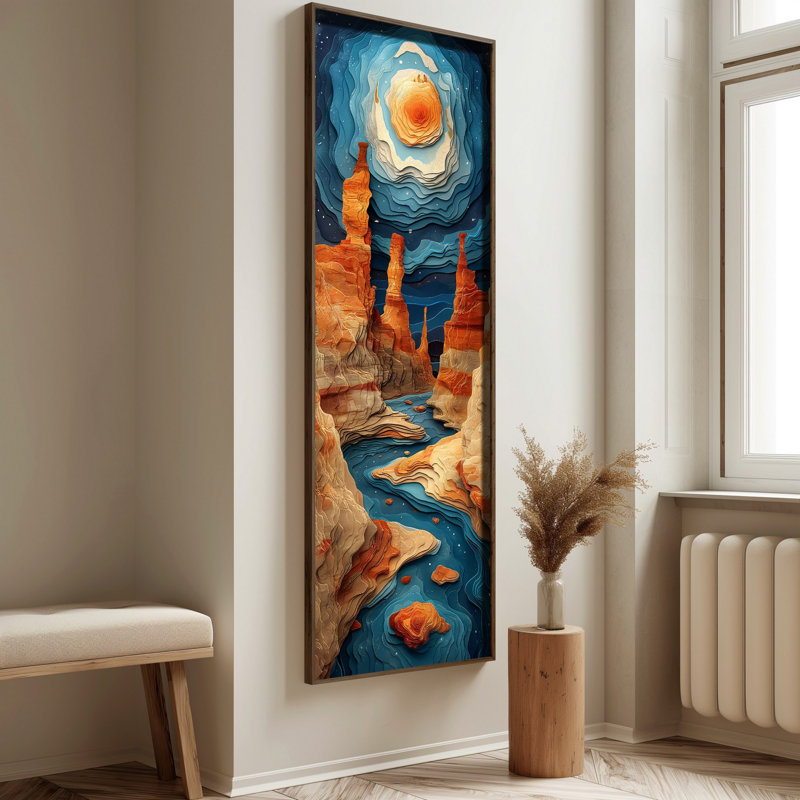 Élégante peinture décorative en panneau de fibres à densité moyenne, 15,8 po x 47,2 po | 100% UV imprimé sur panneau de fibres à densité moyenne de 3 mm avec cadre durable en bois de pin 100% (épaisseur: 0,14 pouce) | Art mural parfait pour le salon, la chambre à coucher et le bureau
