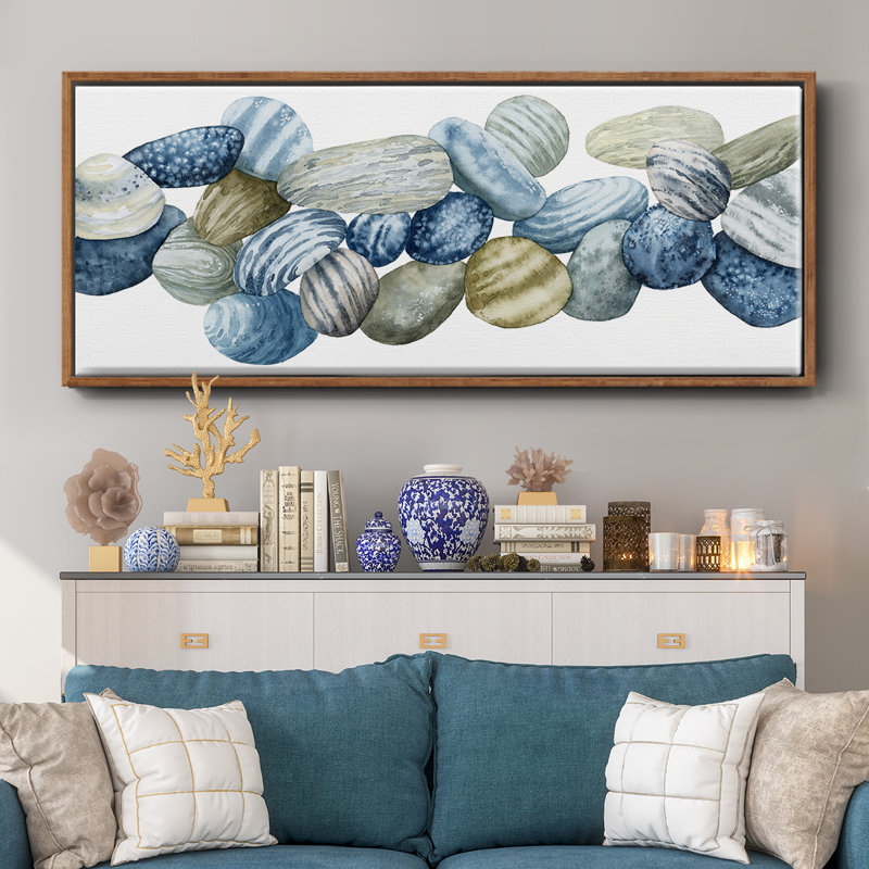 Found Pebbles III- Framed Canvas