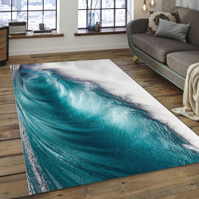 Abstract Floral Pattern Non-Woven Thin Type Printed Rug Adding a Subtle Touch of Elegance to Your Floor Decor