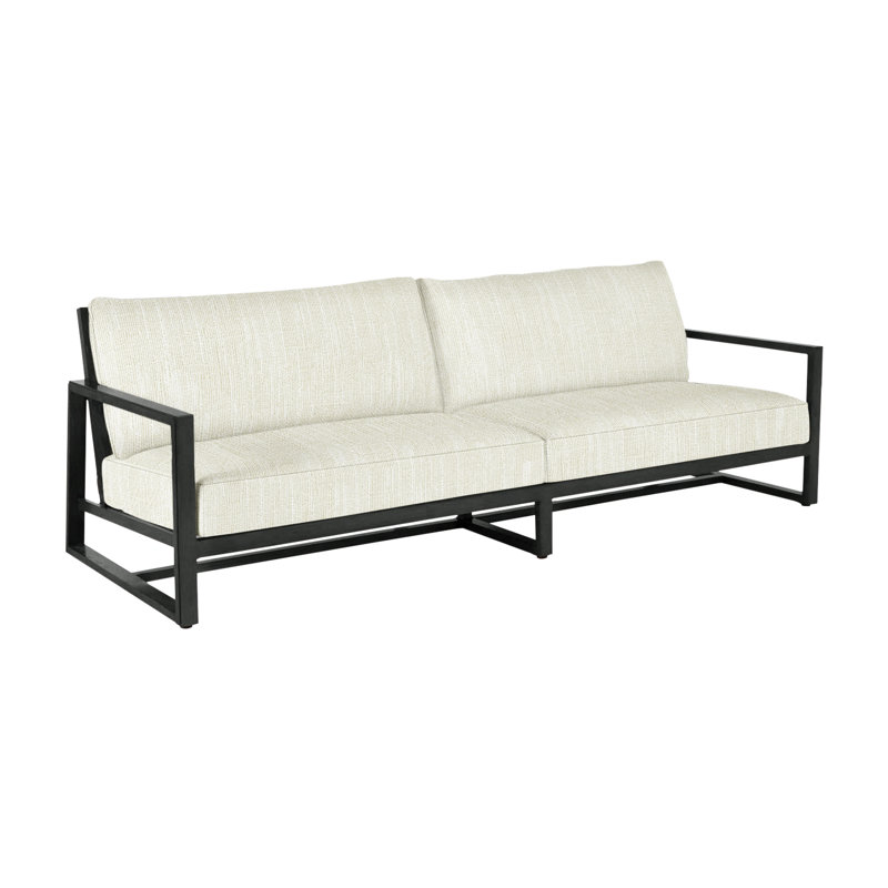 Avondale Aluminum Sofa - Slate Gray, Slate Gray, No Welt, Rollo Cream