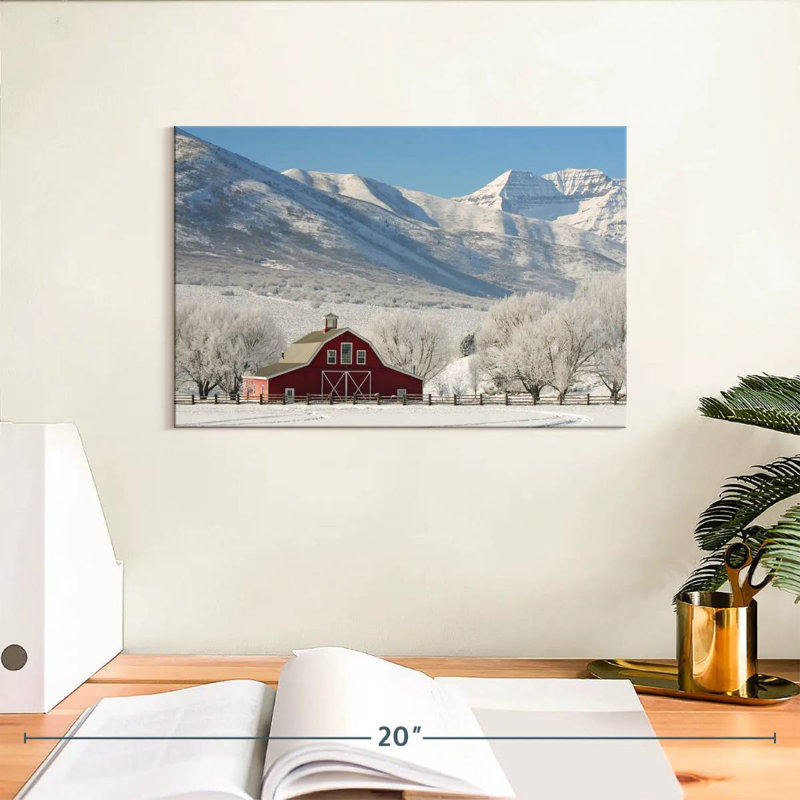 Alvord Barn in Snow, H 8 po x l 12 po