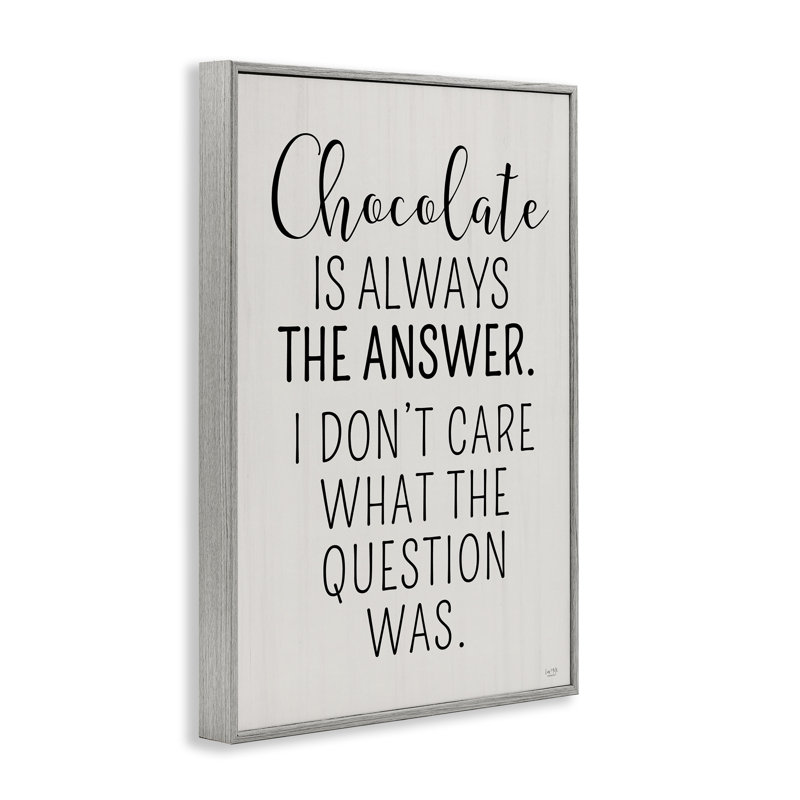 Giclée encadrée «Chocolate Is Always The Response» par Lux + Me Designs, Estampe numérique Farmhouse, H 18 po x l 12 po