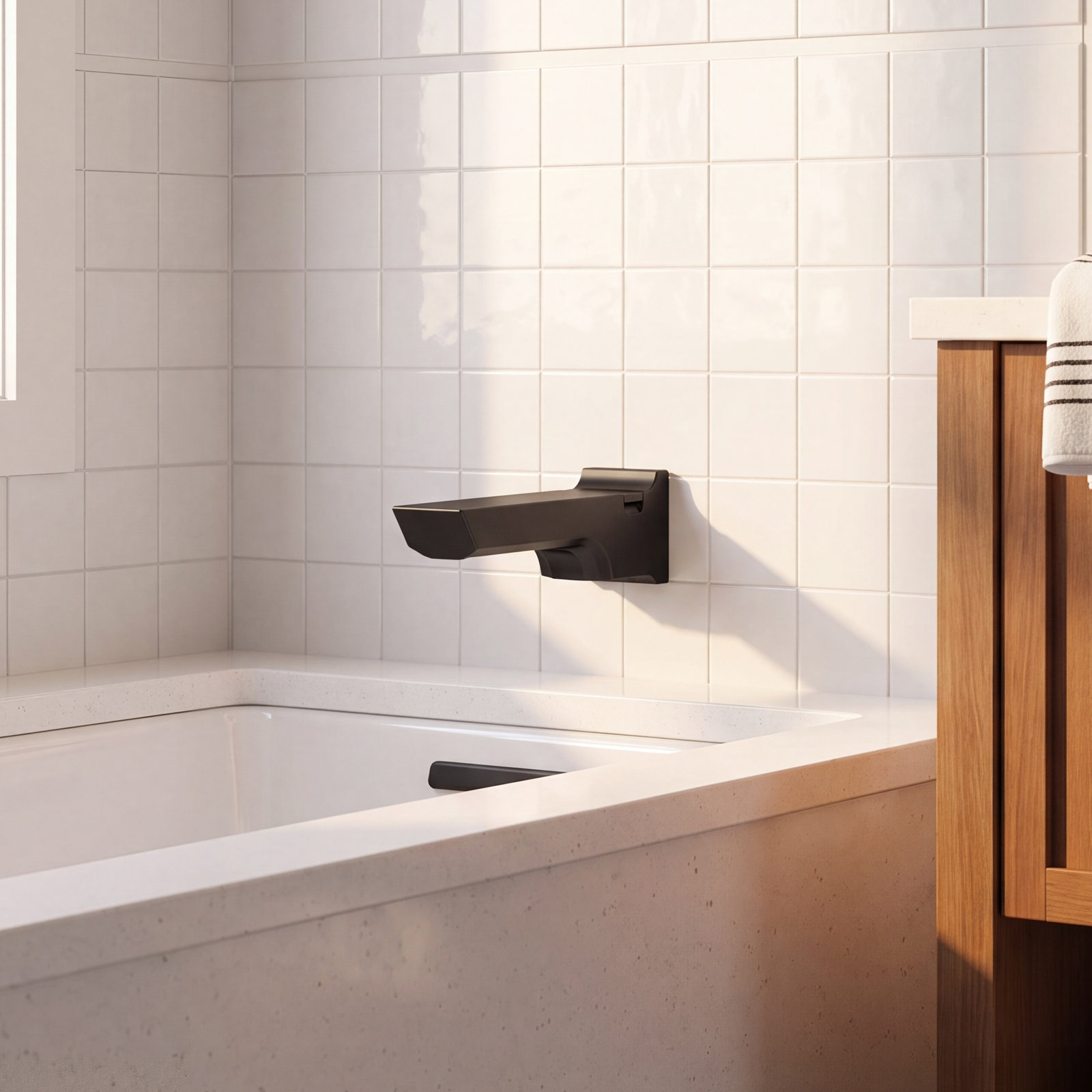 Pivotal® Wall-Mounted Tub Spout Trim, Matte Black