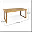 Table de salle à manger d'extérieur en bois d'acacia de 69 pouces avec finition naturelle sablée, durable et résistante aux intempéries pour une utilisation toute l'année