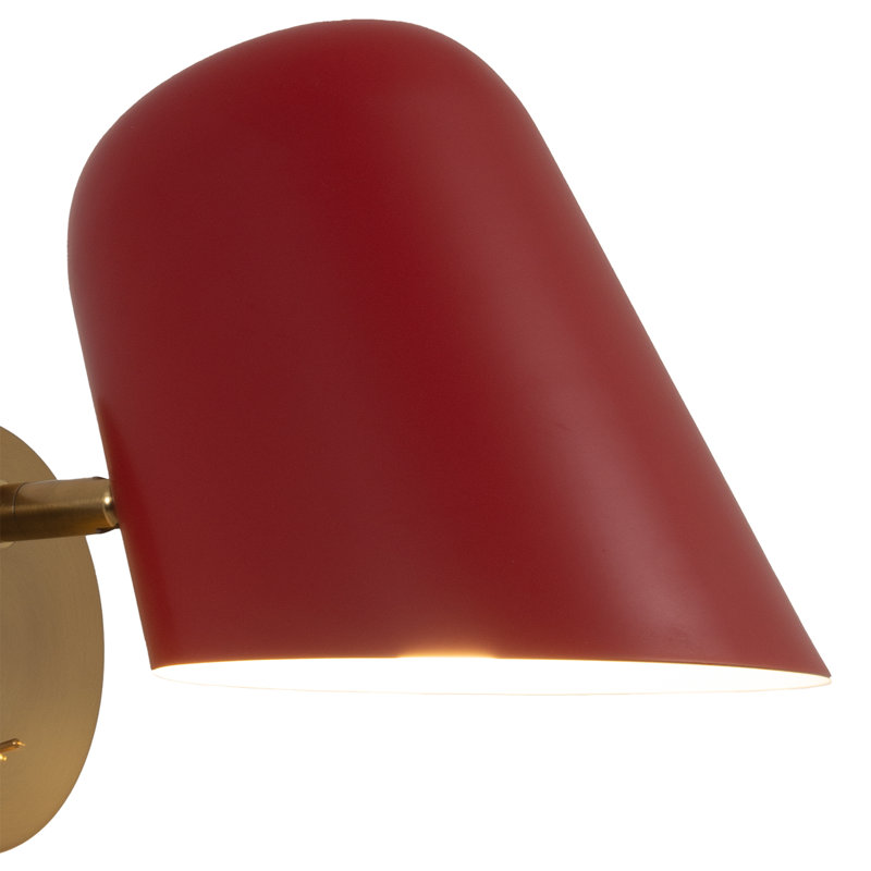 Culver Wall Sconce - plug-in, Crimson Red/Gold