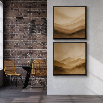 Art mural encadré sur toile - Impressions murales abstraites neutres pour chambre à coucher -