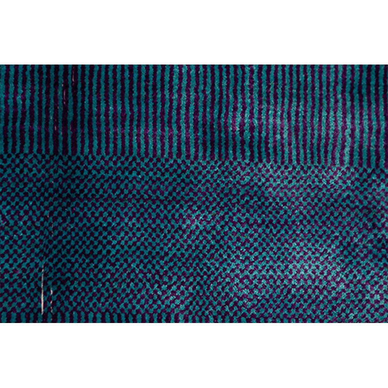 Hand-Knotted High-Quality Dark Blue Area Rug