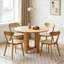 Ensemble de 2 chaises de salle à manger 100% bois massif de style Mid-Century avec dossier incurvé, chaise de cuisine avec patins réglables pour la salle à manger, la cuisine, le salon, le bureau, la couleur du bois naturel-1949400505
