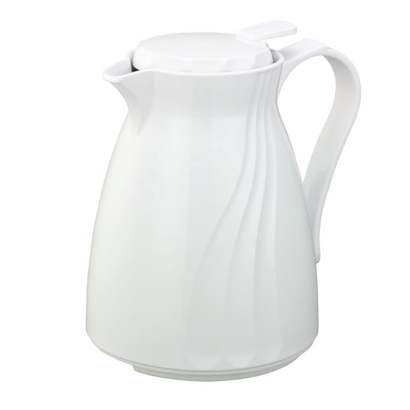 Carafe à bouton-poussoir, Blanc, H 7,75 po x l 6 po x P 7,75 po