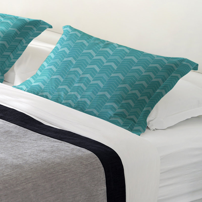 Taie décorative Rhonda, Très grand, Microfibre, Bleu sarcelle