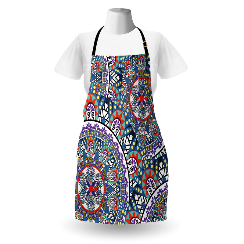 Multicolore, tablier East Urban Home, unisexe, floral circulaire, taille adulte