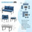 Ensemble de meubles de patio en aluminium avec housse imperméable-1170316508