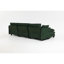 Canapés modulaires confortables confortables, revêtement en chenille vert antique, sièges de salon polyvalents
