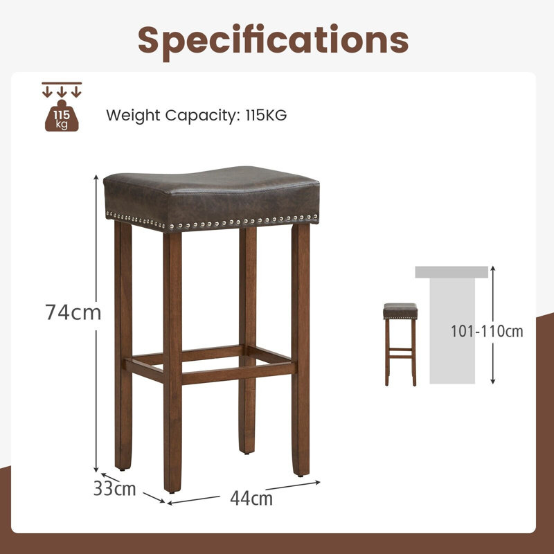 Keiran Upholstered Counter Stool, 74cm, Green