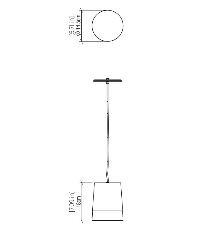 Luminaire suspendu 1 lumière Cônico, Gris anthracite, Charcoal