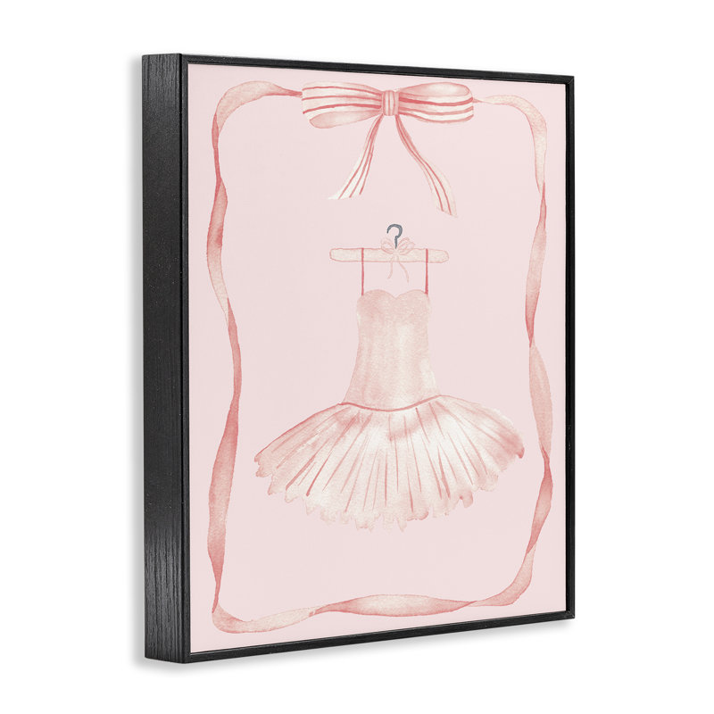«Ballet Dress on Hanger», estampe numérique, design par Nina Jacobs, H 30 po x l 24 po, Giclée encadrée noir minuit