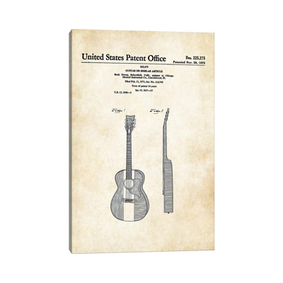 Buck Owens Acoustic Guitar by Patent77 - Wrapped Canvas Gallery-Wrapped Canvas Giclée