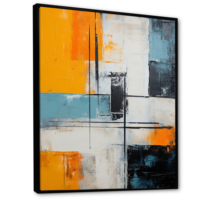 «Colorfields Deconstruct Minimal Abstract», reproduction sur toile, H 40 po x l 30 po x P 1,5 po, Cadre flottant noir
