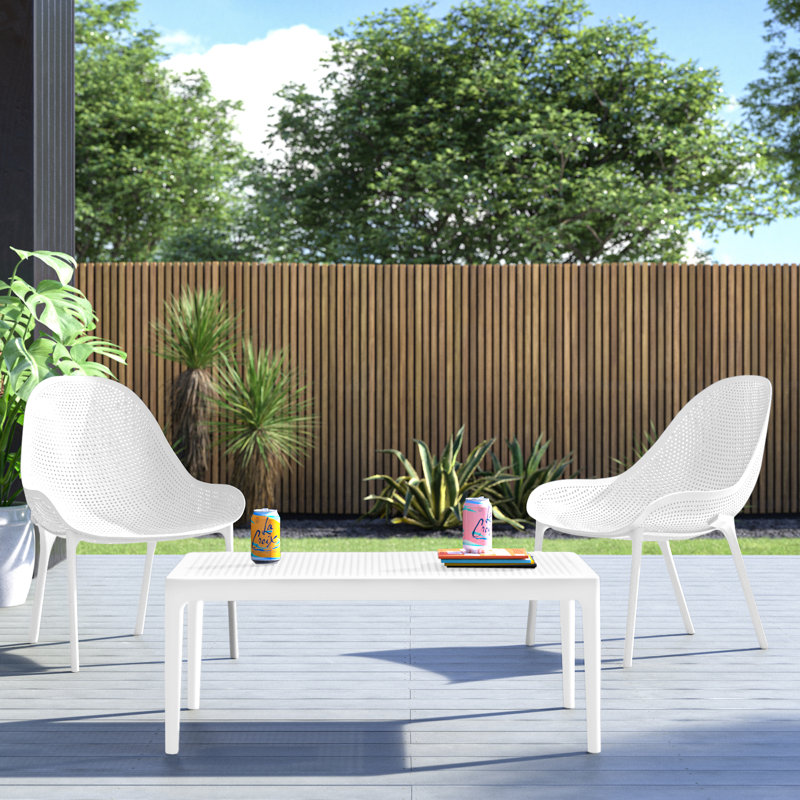 Farrah 2 - Person Patio Conversation Set, White