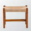Banc décoratif en bois de chêne brun et en chanvre Uribe avec 1 tablette ouverte, H 17,55 po x l 21,52 po x P 13,54 po