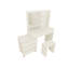 Table de coiffeuse à maquillage blanche avec tabouret assorti et compartiments pour cosmétiques