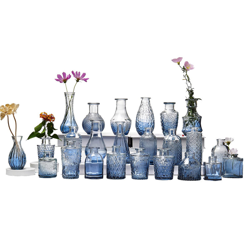 Ensemble de 30 vases en verre, Clair