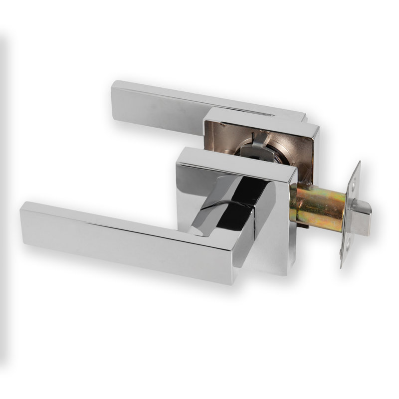 XFORT Quad Passage Knob Set, Door Knob for Internal Wooden Doors, Complete Set with Tubular Latch, Polished Chrome