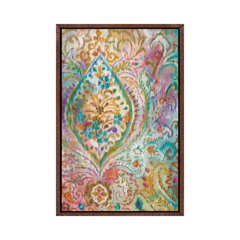 Boho Paisley - Painting on Canvas, 152.5 cm H x 101.5 cm W, Classic Wood Floater Framed
