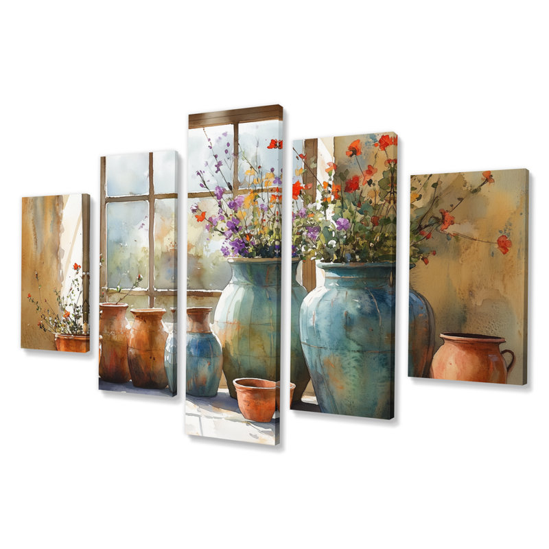 «Farm Pottery Earthy Treasures I - Boho Pottery», ensemble d'art mural