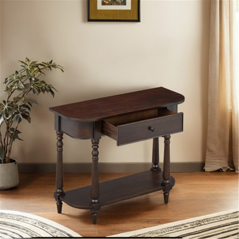 Charmante console courbée avec rangement polyvalent et savoir-faire exquis