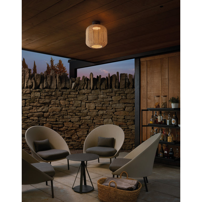 Nans 1 - Light LED Semi Flush Mount, Red