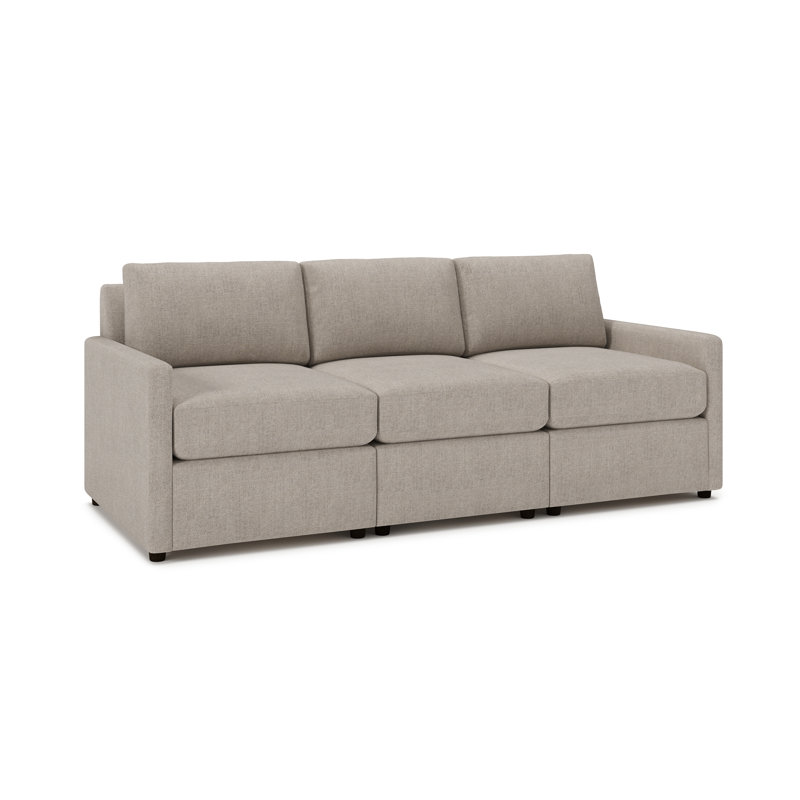 Damari 3-Piece 90" Modular Sofa, Monique Twine Textured Chenille