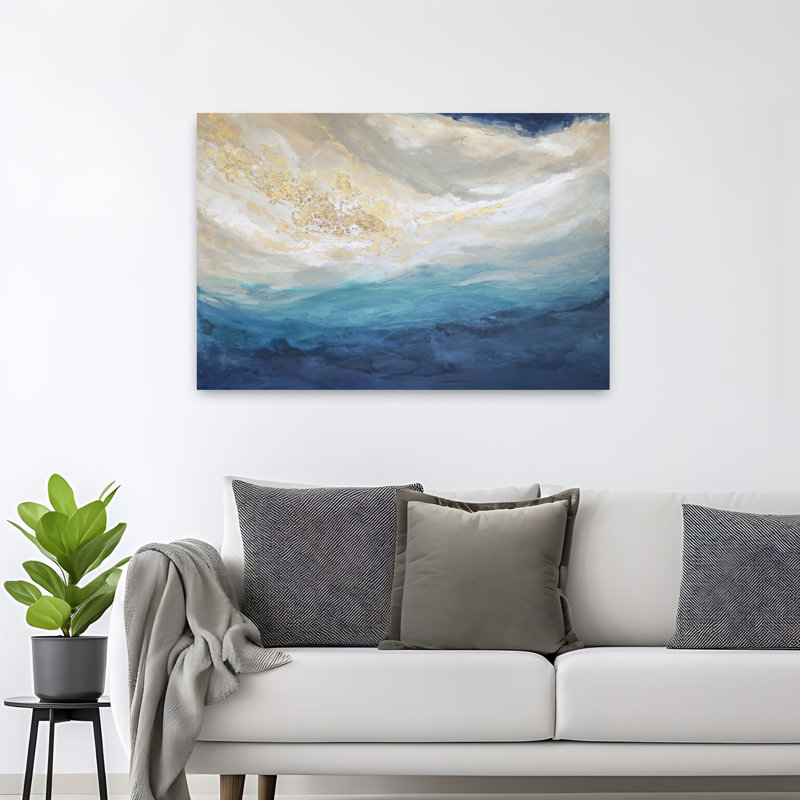 Art contemporain contemporain abstrait poisson élégant bord de mer, H 48 po x l 32 po