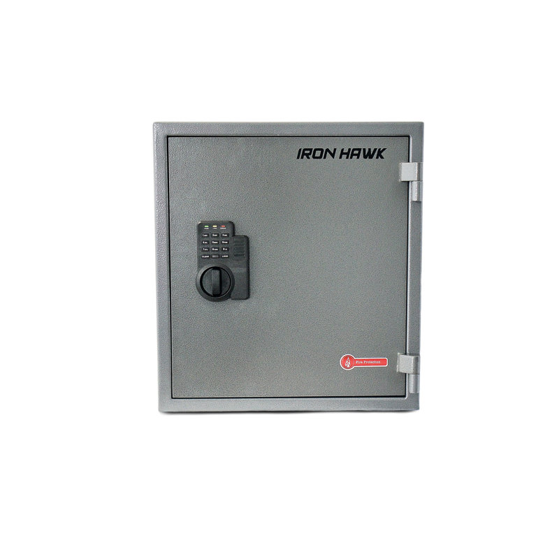 Grand coffre-fort de bureau - acier, 18,99 po Hauteur, largeur 17,81 po, profondeur 13,88 po, 79,59 lb, hauteur, largeur, profondeur, gris