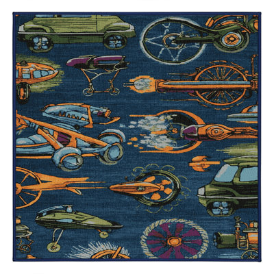 Machine Washable Transportation Gray Area Rug