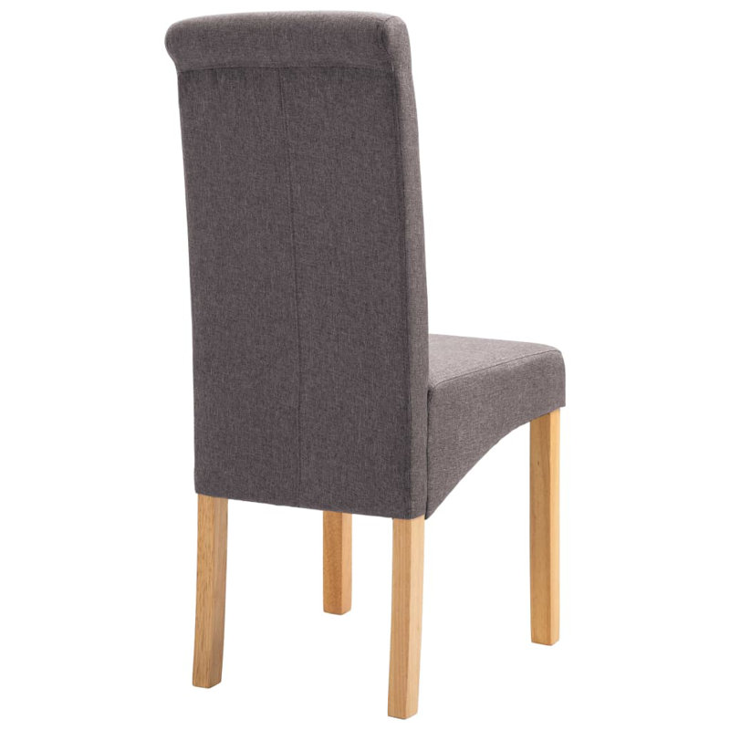 Chaise d'appoint rembourrée avec structure en bois, Taupe, 6