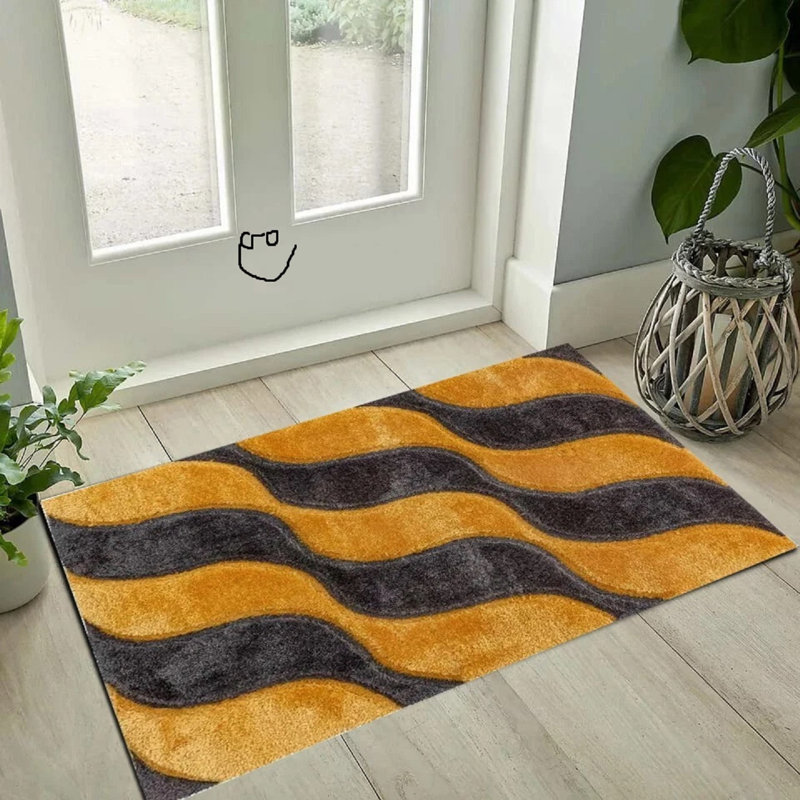 Geometric Shag Area Rug, Rectangle 160 x 230 cm