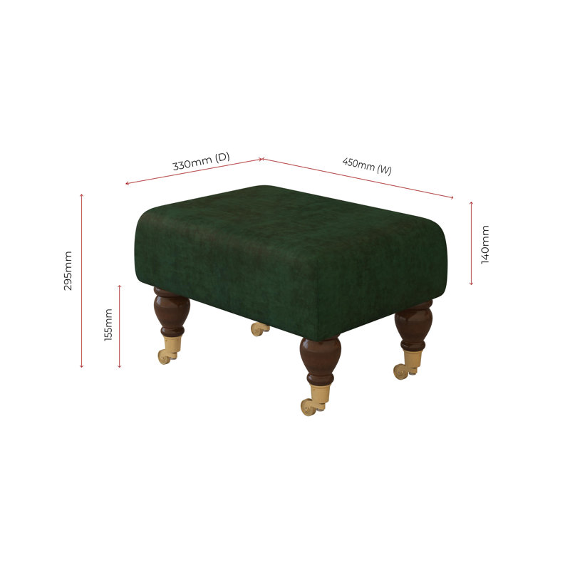 Autryville Wood Caster Leg - Plush, Mahogany, Hunter Dark Green, Velvet