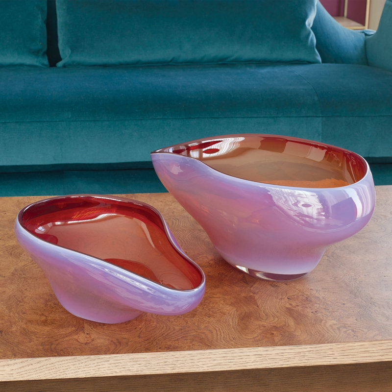 Harmony Bowl, 8" H x 16.5" W x 9.5" D, Cloudy/Red