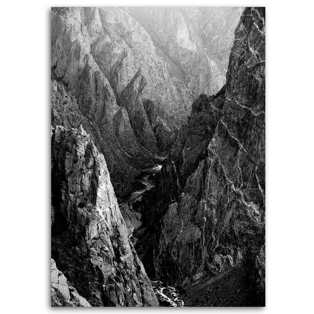 Leinwandbild Berge Landschaft Schwarz und Weiß