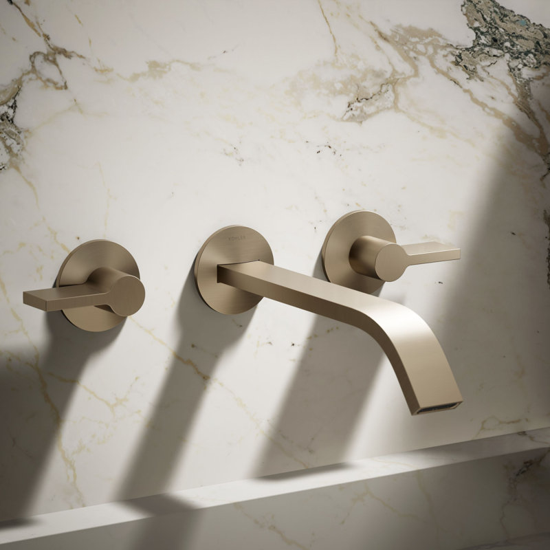 Components Wall-Mount Bathroom Sink Faucet Trim, Vibrant Brushed Bronze