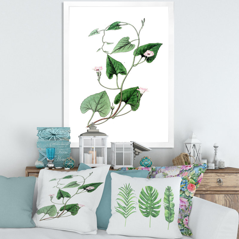Feuilles de plantes - reproduction d'art sur toile, H 40 po x l 30 po x 1,5 po, Blanc