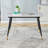 Tresha 50" Contemporary  Rectangular Faux Marble Dining Table with Metal Legs