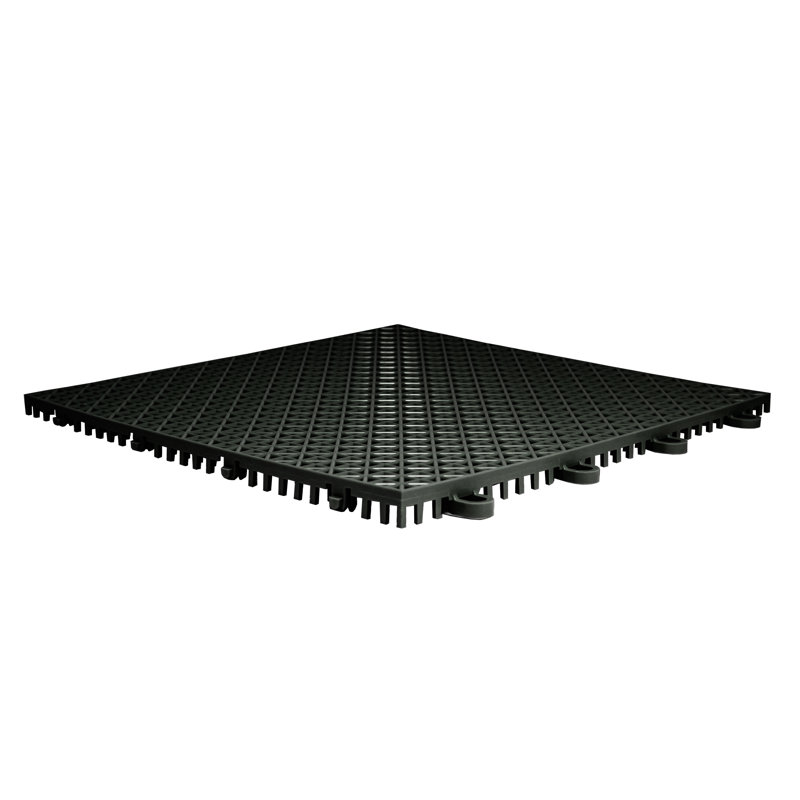 Quix Tile Quix Interlocking Indoor/Outdoor Floor Tiles, Patio Flooring, Garage Tile, Decorative Mat, Sport Courts, Black