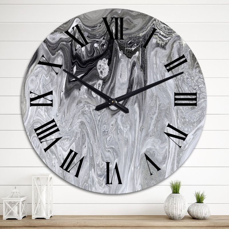 Horloge murale moderne grise, Grand