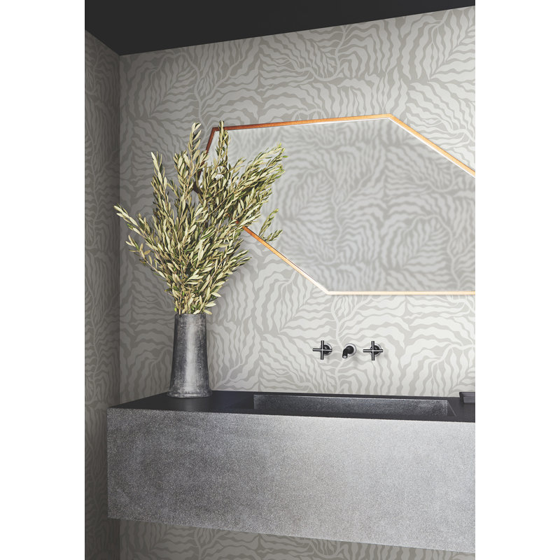 Papier peint Fern Fronds, gris