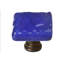 Bouton de quincaillerie décoratif carré en verre bleu cobalt 1 1/4 po Glacier-7462600-7462591