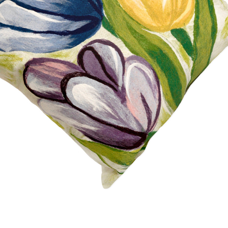 Annemarie Tulips Outdoor Rectangular Pillow Cover & Insert, Cool, 13" x 20"