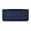  Commode double 68 po à six tiroirs en bois bleu