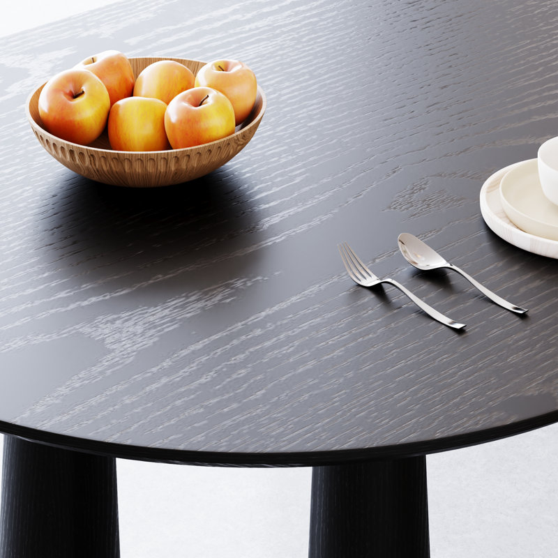 Table de cuisine ovale en bois 30 po avec 4 pieds, H 30 po x L 67 po x l 33,50 po, Noir, noir, noir, noir